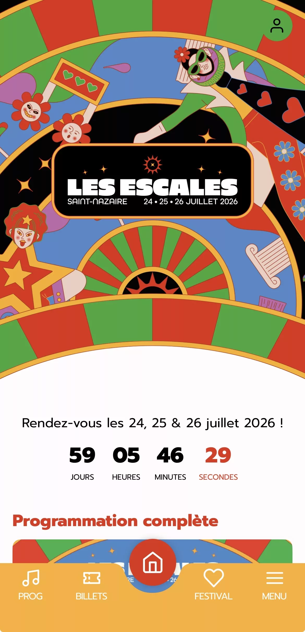 Application mobile Les Escales 2026